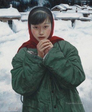chicas chinas Painting - Nieve en Frontier Chinese Girls